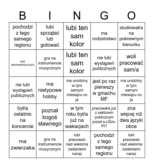 e-US & e-PIT Bingo Card