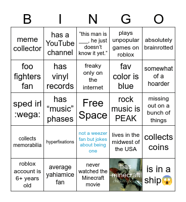 thy jtoh bingo Card