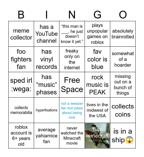 thy jtoh bingo Card