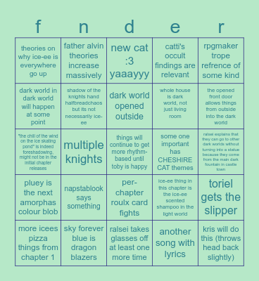 :3 detarune :3 bingo :3 Bingo Card