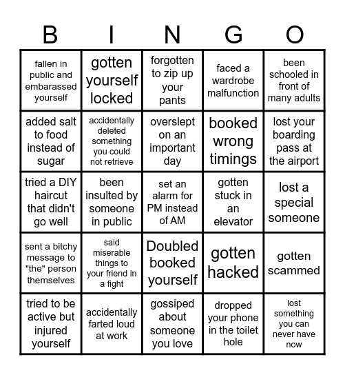 HAVE YOU... Bingo Card