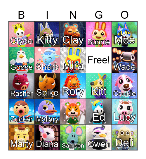 Animal Crossing Bingo Card