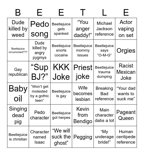 Beetlejuice The Musical The Musical The Musical Bingo Card