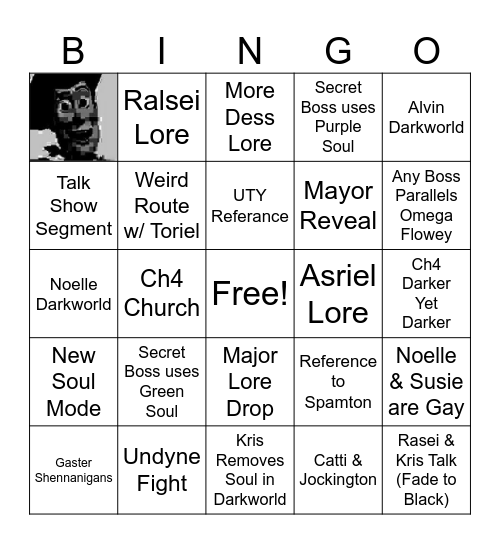Deltarune :D :D :D Bingo Card