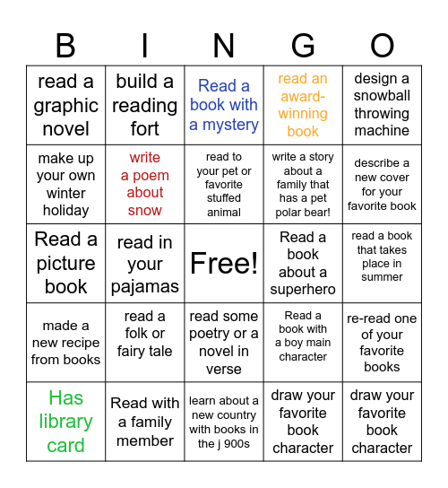 Kids' Winter Bingo! Bingo Card