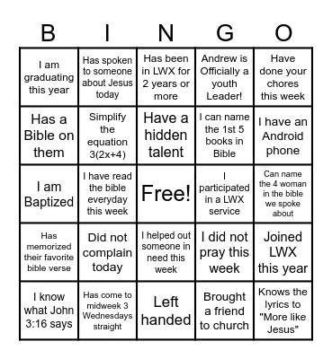 LWX 3 Bingo Card