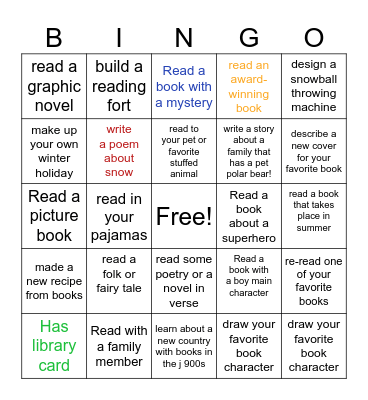 Kids' Winter Bingo! Bingo Card