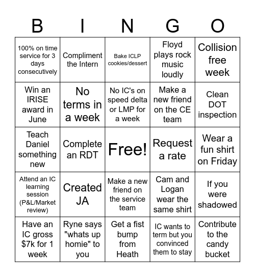 ICLP Bingo Card