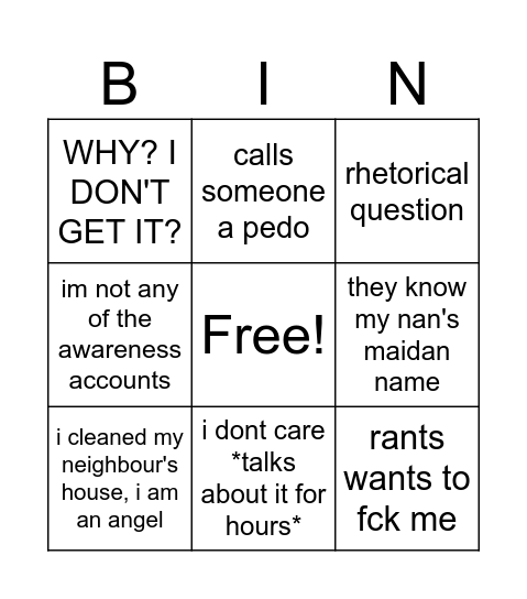 Yorkeh Bingo Card