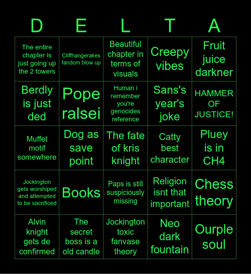 PREDICTION_PROGRAM Bingo Card