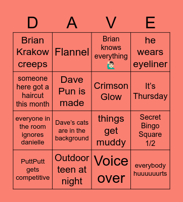 BIRTHDAVE BINGO Card
