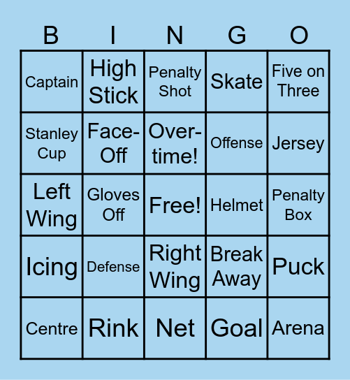 K&E Hockey Bingo! Bingo Card