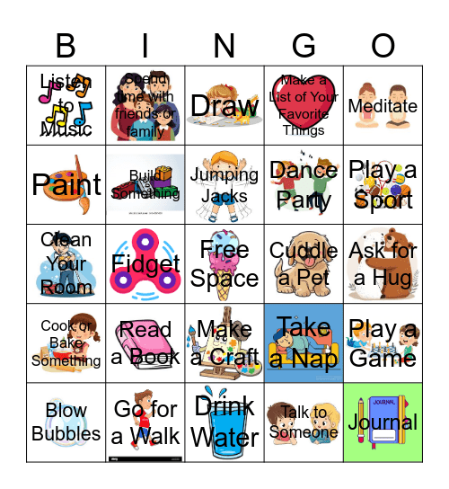 Cool Down BINGO Card