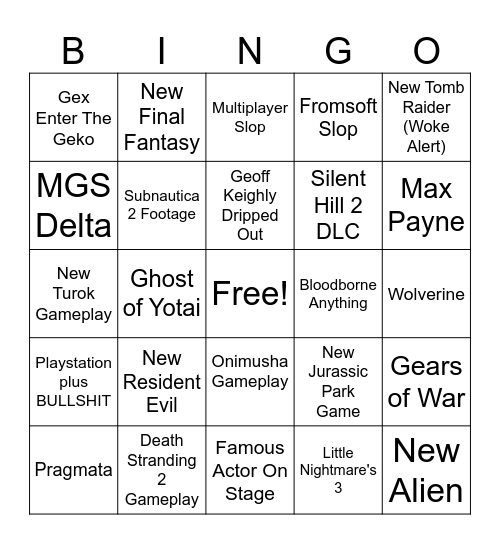State of Summer Games Play Bingo Card