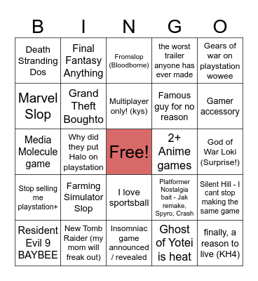 State of Play (lovense edition) Bingo Card