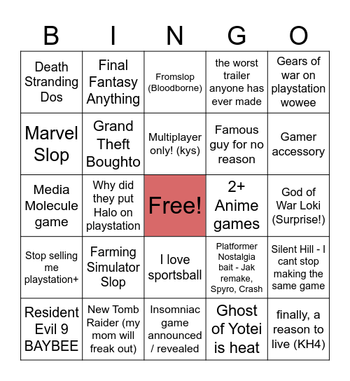 State of Play (lovense edition) Bingo Card