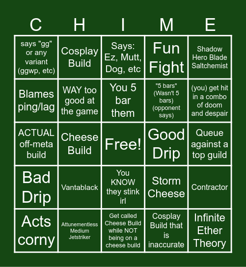 Deepwoken Chime Bingo Card