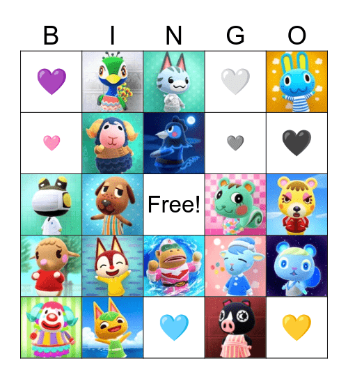 Animal Crossing Bingo Card