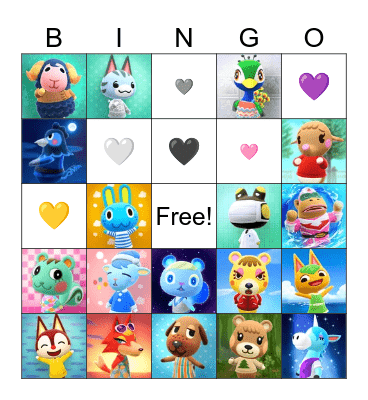 Animal Crossing Bingo Card
