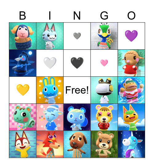 Animal Crossing Bingo Card