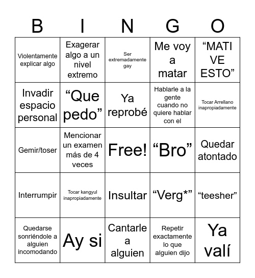 Leon Bingo Card