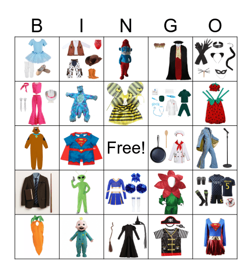 Costumes Bingo Card