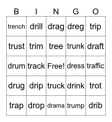 dr/tr Bingo Card