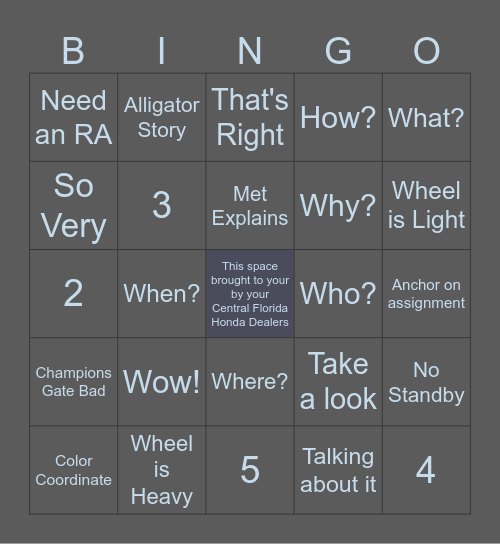 N13 Bingo Card