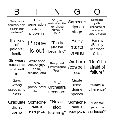 Graduation Bingo! '25 Bingo Card