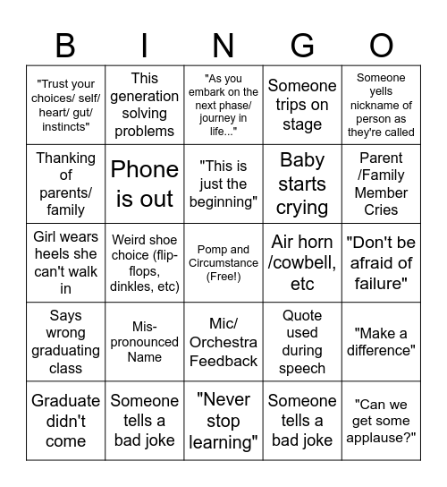 Graduation Bingo! '25 Bingo Card