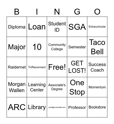 NSE Bingo Card