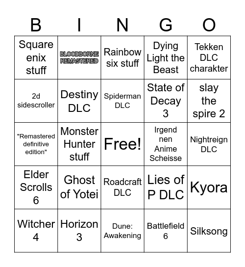 state of play Bingo Card