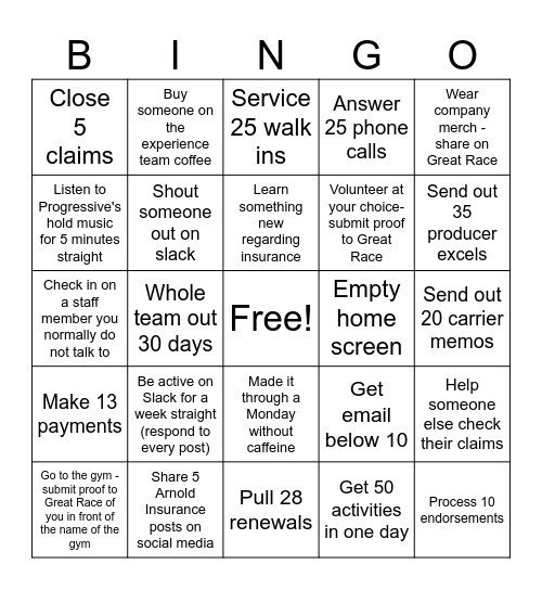 Bingo Card