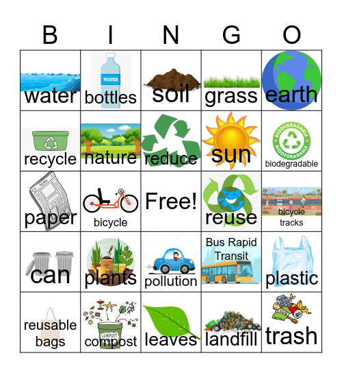 Earth Day Bingo Card