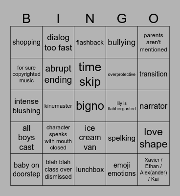 teen dad glmm bingo Card