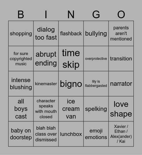 teen dad glmm bingo Card
