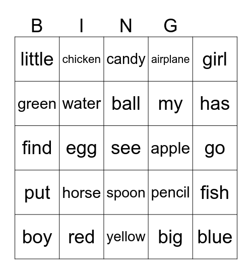 Edmark  1-40 Bingo Card