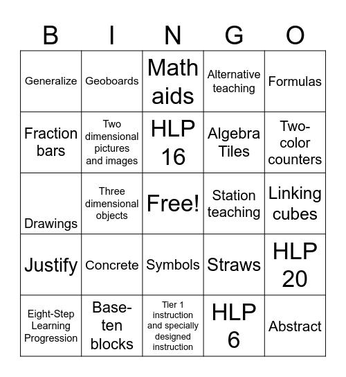 CTSM CRA Bingo Cards Bingo Card