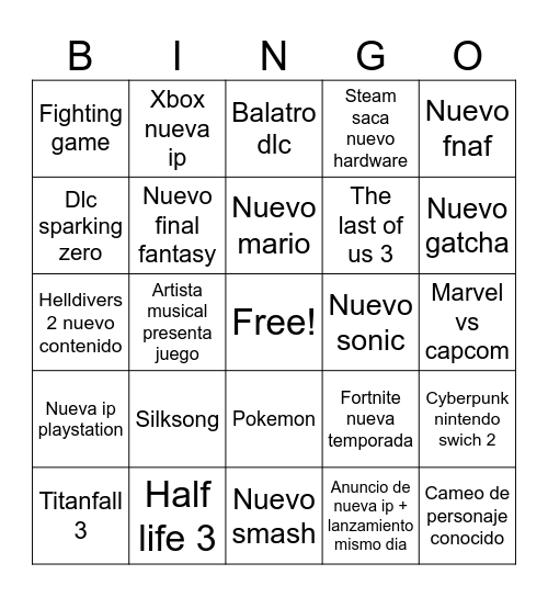 Cylan summer fest bingo Card