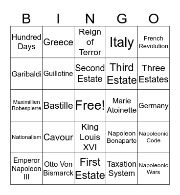 Unit 3 Bingo (3) Bingo Card