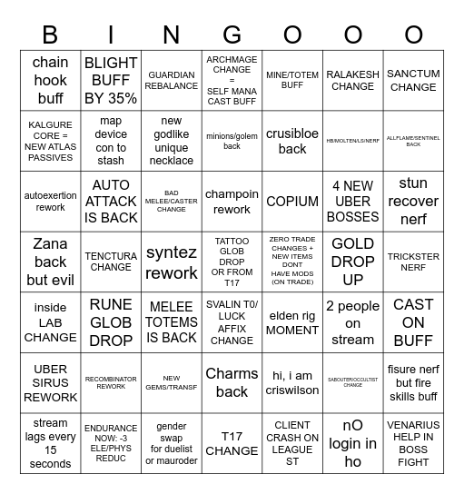 BINGO 3.26 Bingo Card