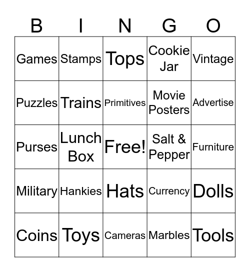 Miss Ellie's Antiques Bingo Card