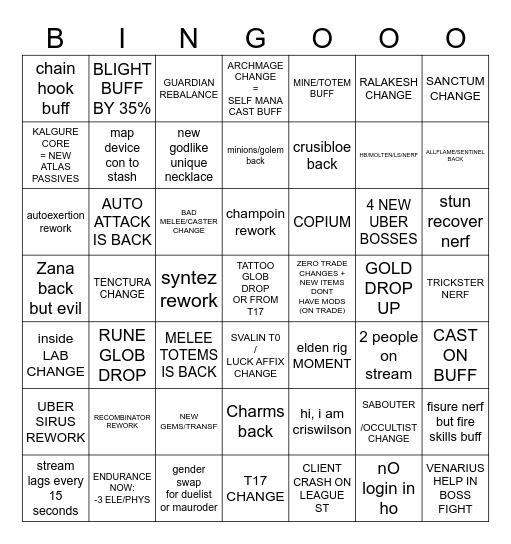 BINGO 3.26 Bingo Card