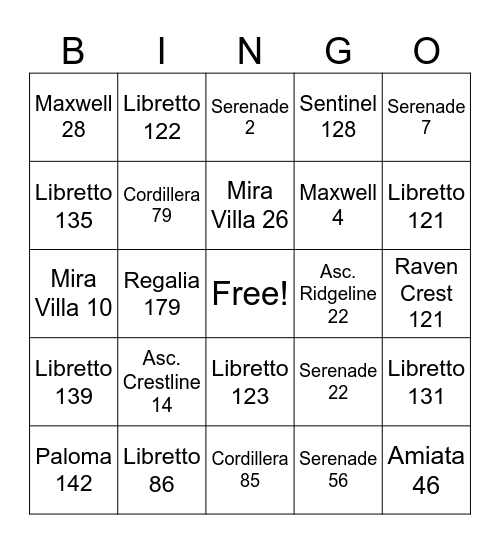QMI Bingo Card