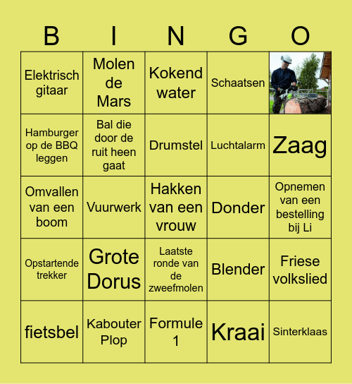 Geluidsbingo Blessefeest 2025 Bingo Card