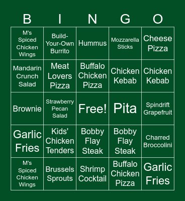 Wonder Bingo Card