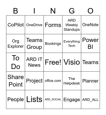 M365 Bingo Card