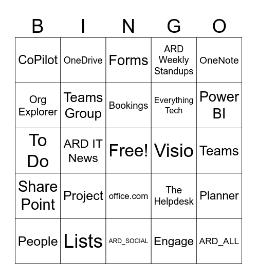 M365 Bingo Card