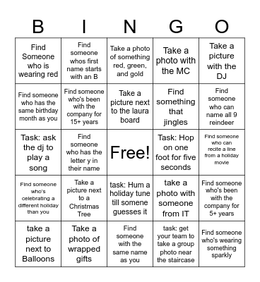 Where are they? Bingo Card