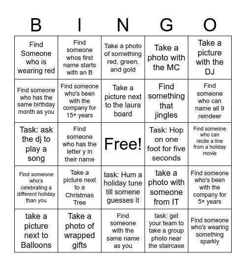 Where are they? Bingo Card